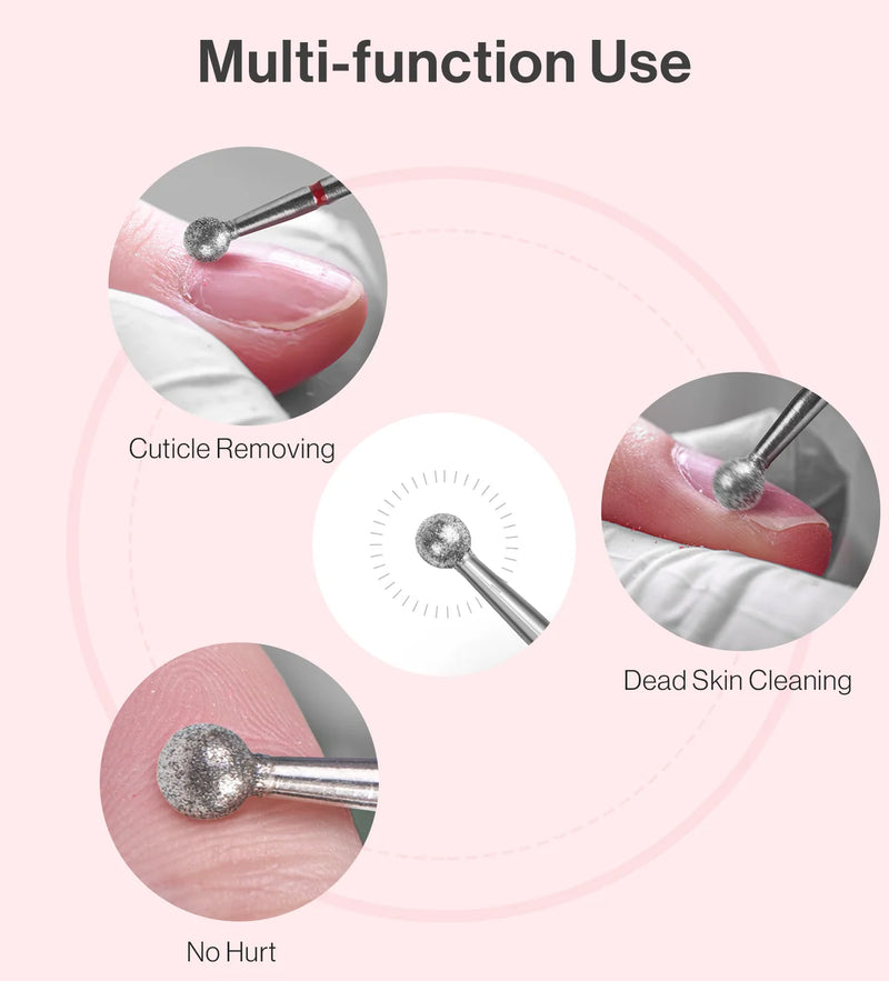 Ball Shape Tungsten Carbide Safety Under Nail Cleaner Nail Drill Bit