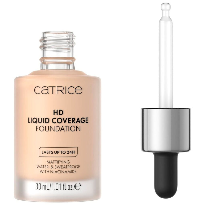 Catrice HD Liquid Coverage Foundation 010 Light Beige, vloeibare foundation met hoge dekking