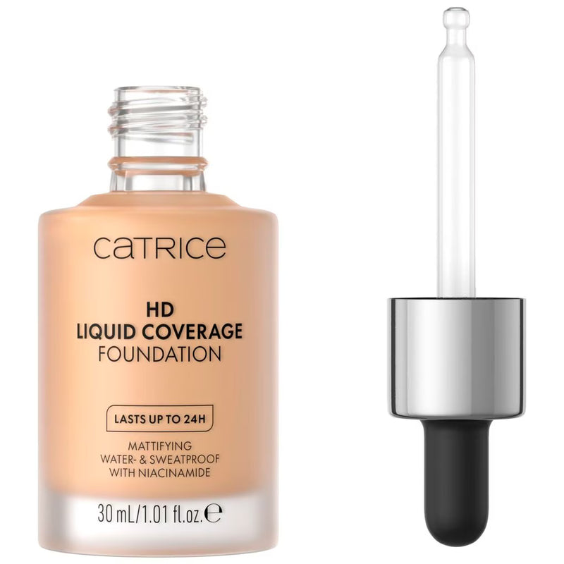 Catrice HD Liquid Coverage Foundation 032 Nude Beige, vloeibare foundation met hoge dekking