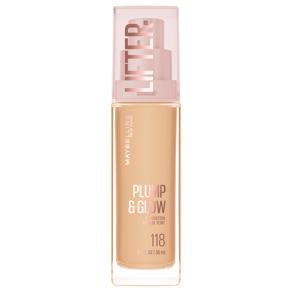 Maybelline Lifter Plump & Glow Foundation 118, hydraterende foundation met stralende finish