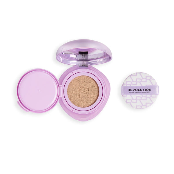 Revolution Superdewy Cushion Foundation Fair Neutral, foundation met dewy finish