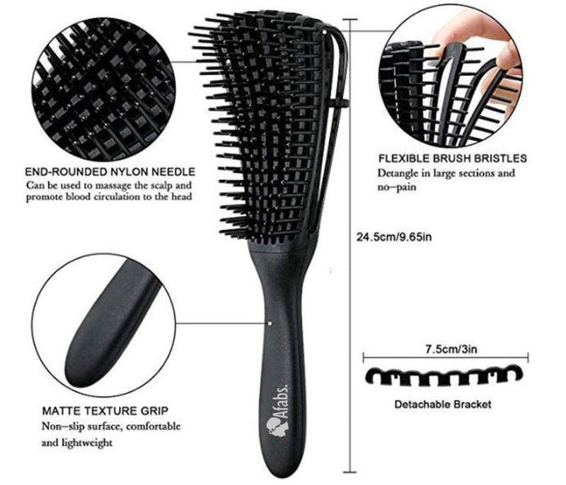 African Fabs Afabs Detangling Brush Black 2