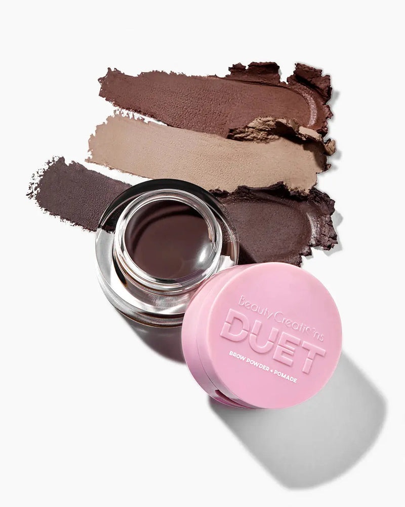 Beauty Creations Duet Brow Powder & Pomade Ebony, dubbelzijdig wenkbrauwproduct met poeder en pomade