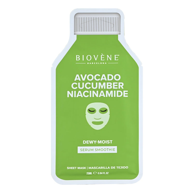 Biovene Avocado + Niacin Dewy Moist! Smoothie Serum Sheet Mask With Firming Niacinamide, Cucumber And Avocado