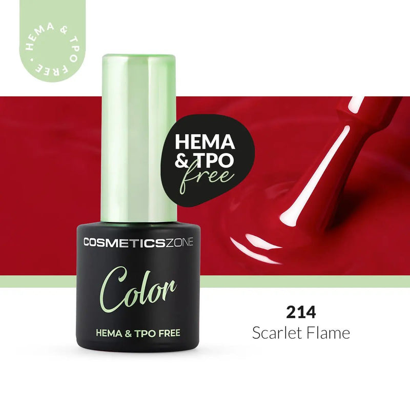 Cosmetics Zone Hypoallergenic Hybrid UV/LED Gel Polish Scarlet Flame 214