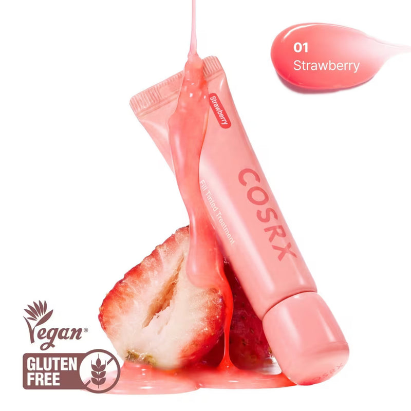 COSRX 5 Peptide Collagen Lip Fill Tinted Treatment 01 Strawberry, getinte lippenbalsem met peptiden en collageen, foto 3 van