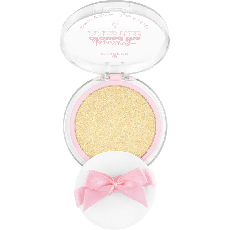 Essence Dancing Around the Xmas Tree All Over Highlighter 01 Dancefloor Dust, all-over highlighter met gouden glinstering