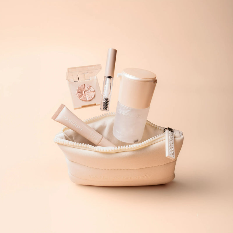 Everybody London Glow & Go! Mini Beauty Bag, compact crèmekleurig make-uptasje, foto 4 van 5
