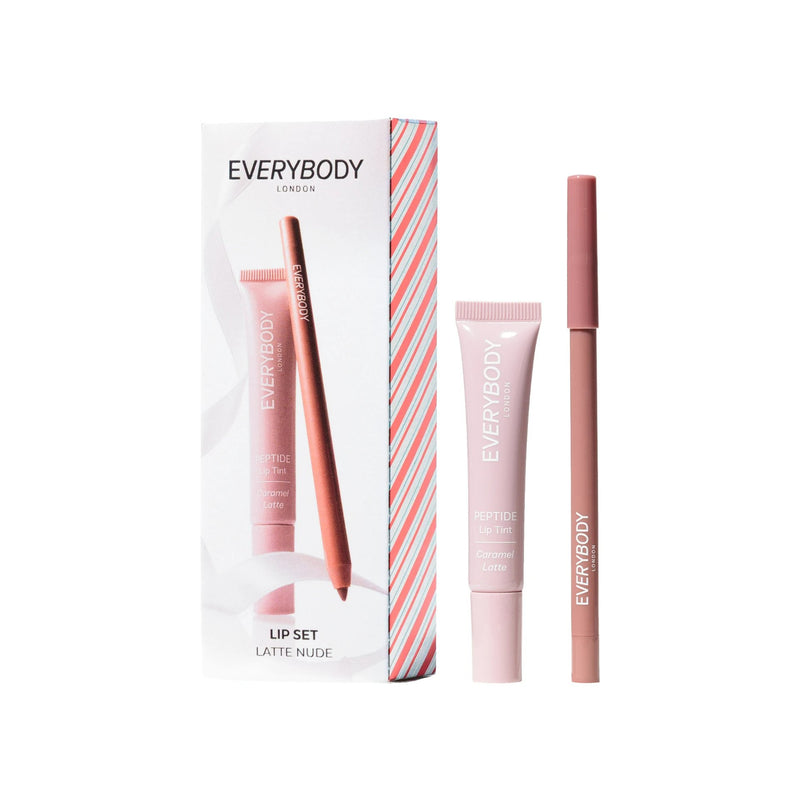 Everybody London Latte Nude Lip Set, lipliner en peptide lip tint