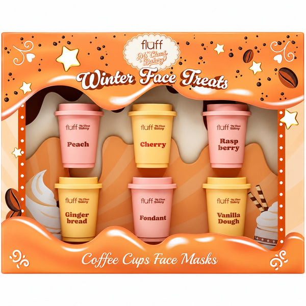 Fluff Ms Claus Bakery Winter Face Treats, set met zes mini gezichtsmaskers