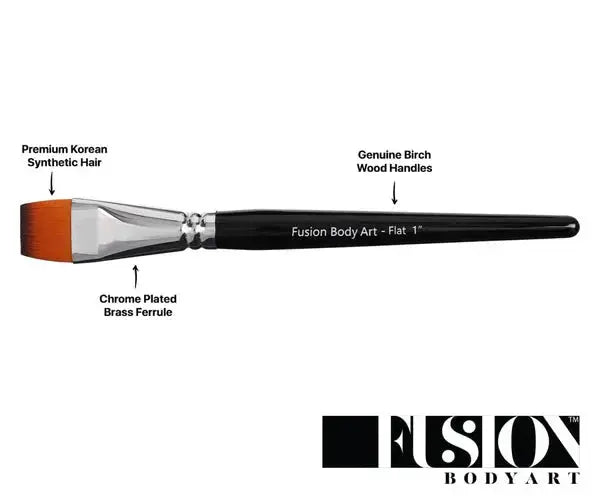 Fusion Body Art Professional Face Paint Brush 1 Inch Flat