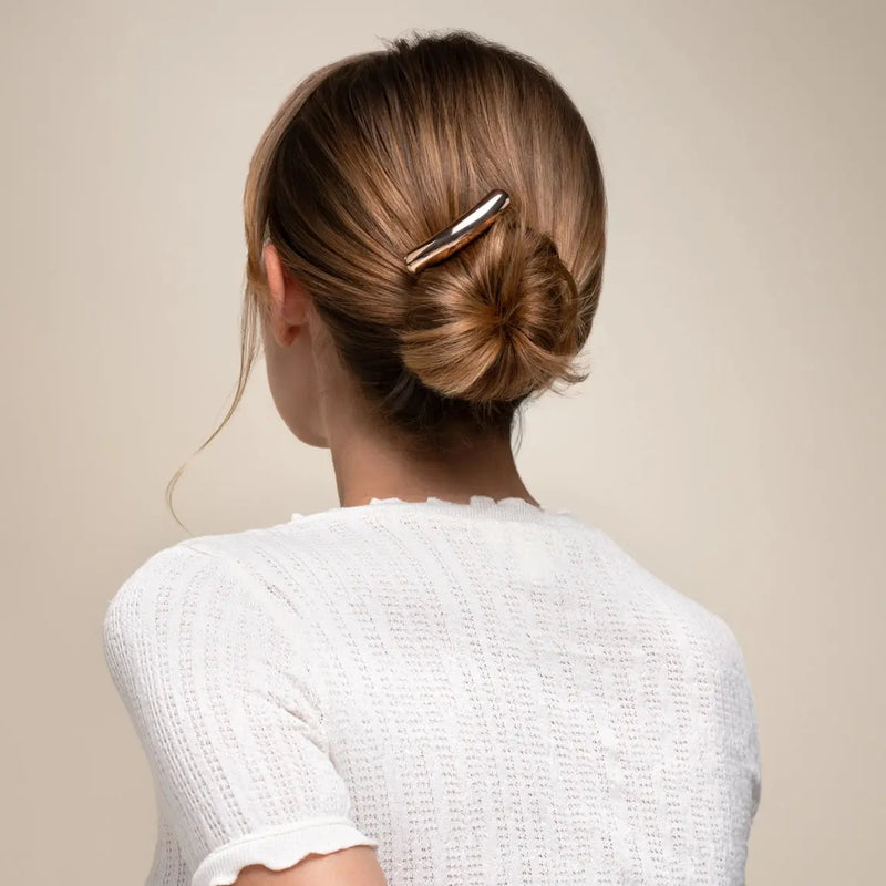 Kitsch Metal Barette French Hair Pin Gold