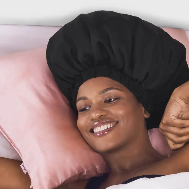 Kitsch Satin Sleep XL Adjustable Bonnet Black