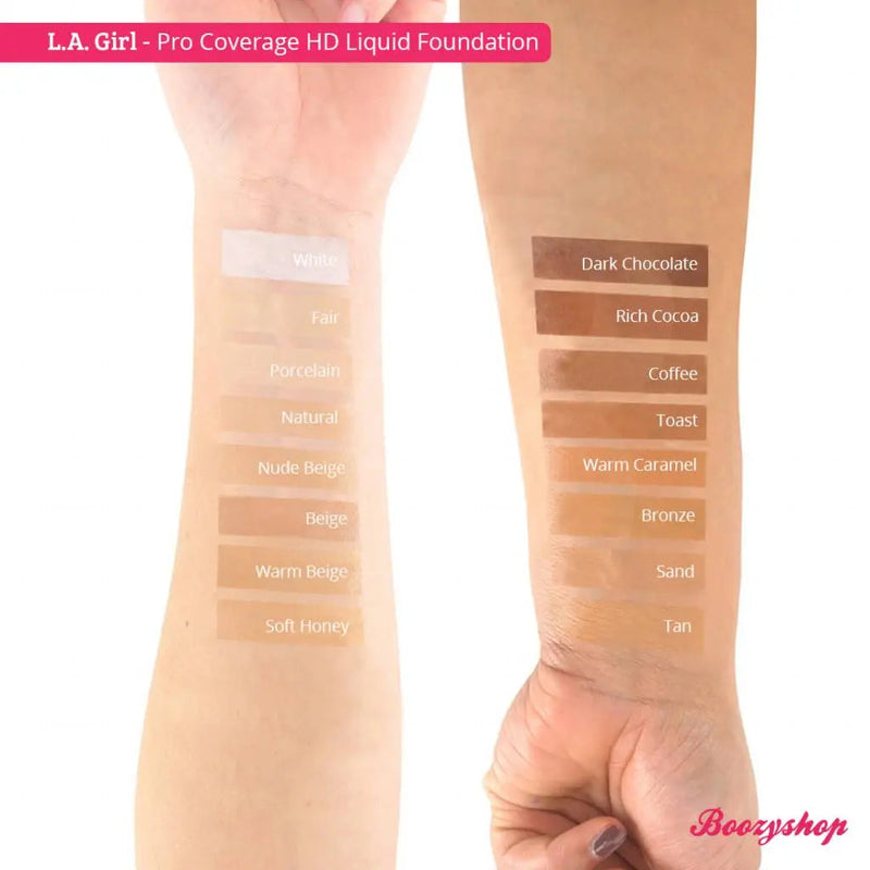 LA Girl HD Liquid Foundation GLM645 Nude Beige, vloeibare foundation met medium tot volle dekking, foto 2 van 3