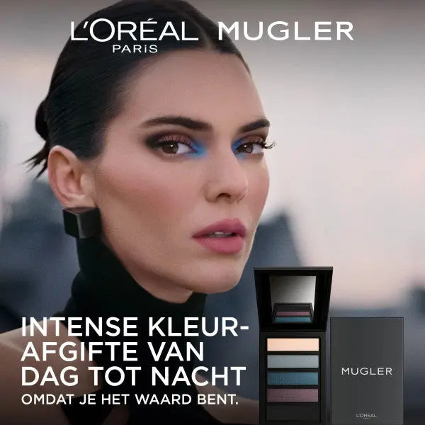 L'Oréal Paris x Mugler Spectrum Eyeshadow Palette Midnight, oogschaduwpalette met matte en shimmer finishes.