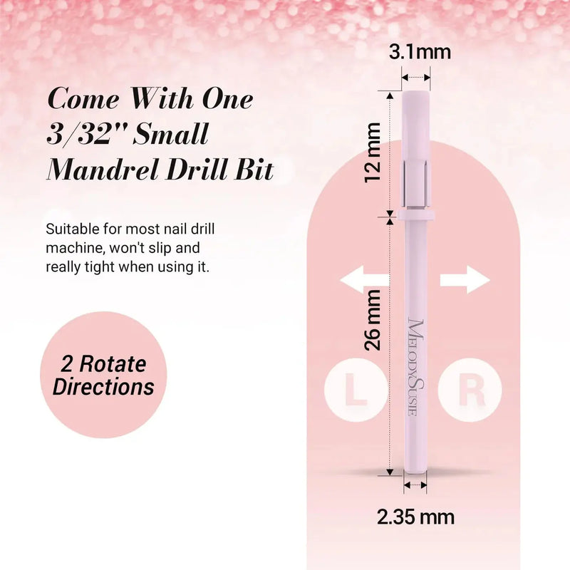 MelodySusie Nail Drill Bits Small Sanding Bands 180 Grit 50 Pcs