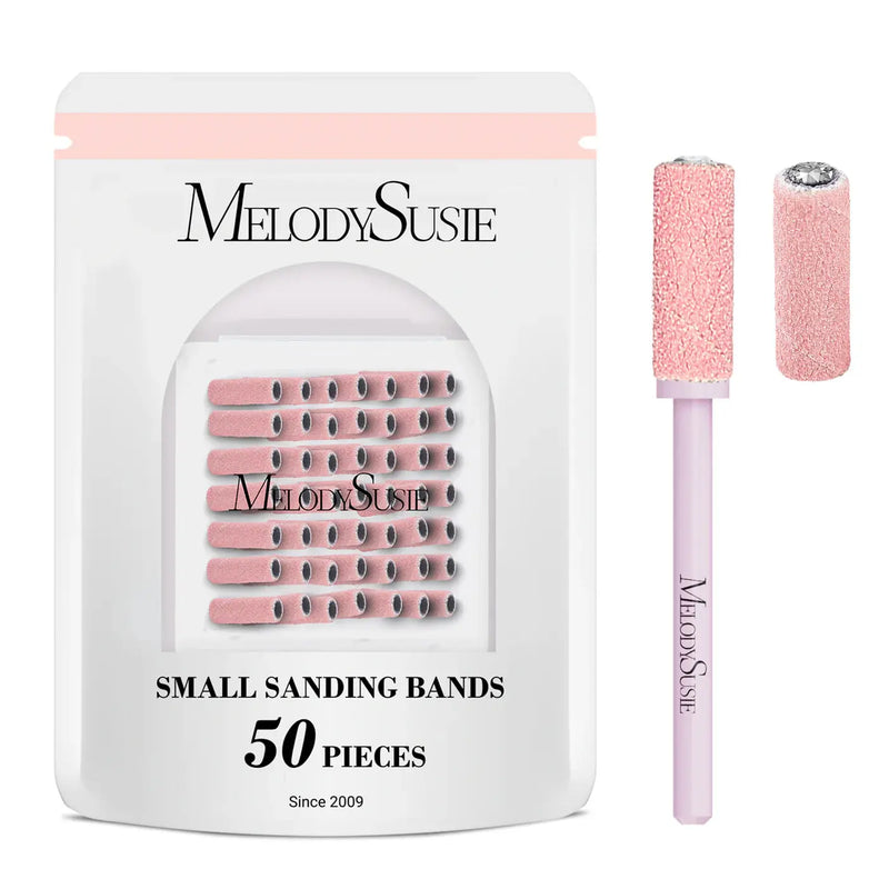 MelodySusie Nail Drill Bits Small Sanding Bands 240 Grit 50 Pcs