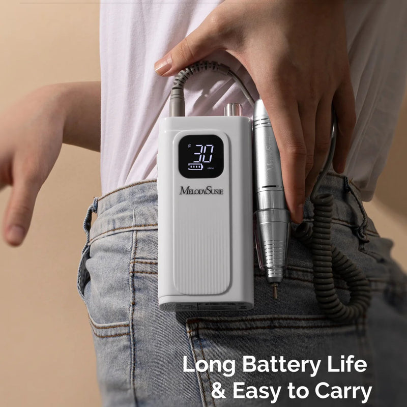 MelodySusie SC300F Clip On Rechargeable Nail Drill 30.000RPM White