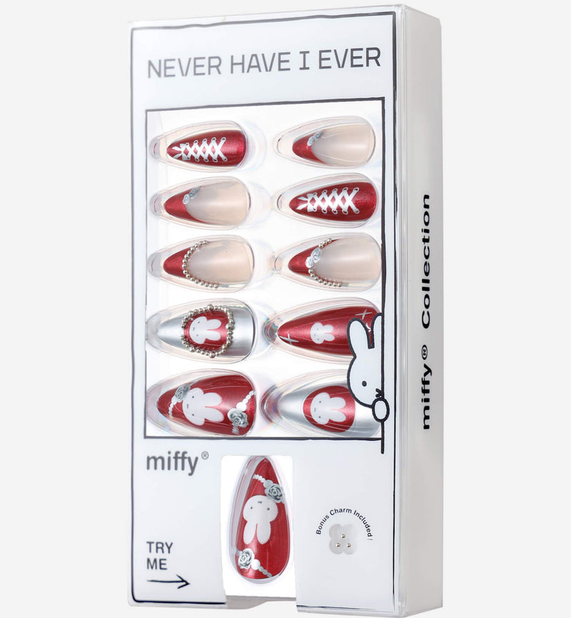 Never Have I Ever Press-On Nails Burgundy Miffy