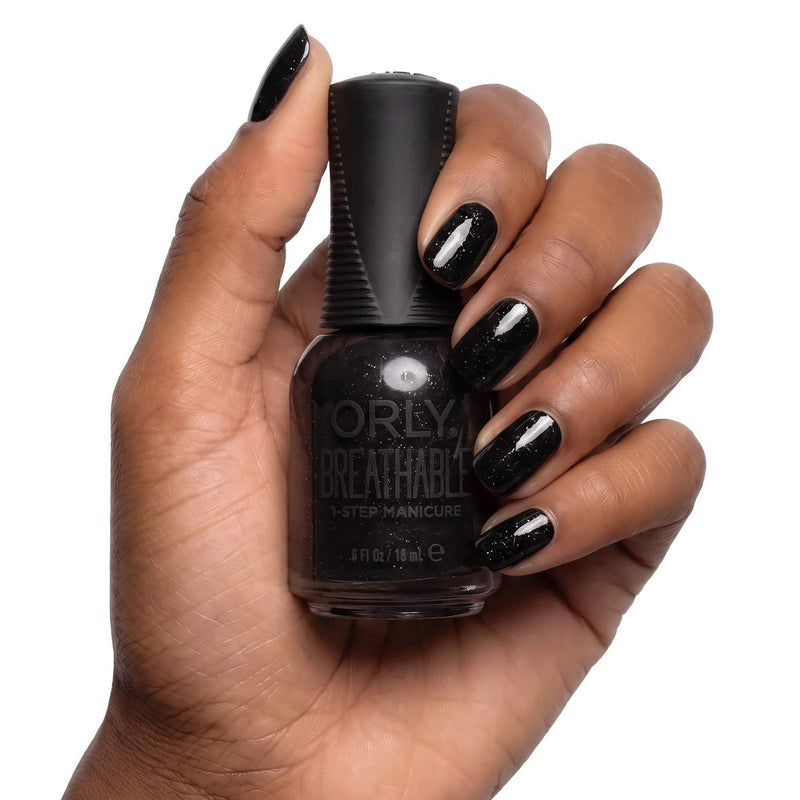 Orly Mani-festo Nail Polish Collection It's Onyxpected nagellak met zwarte obsidian shimmer, foto 2 van 5