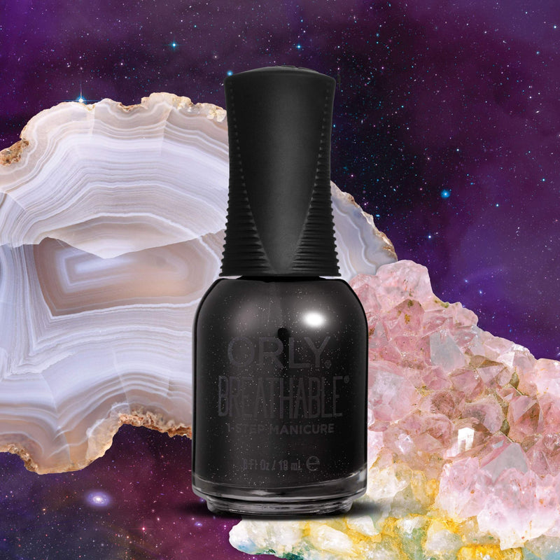 Orly Mani-festo Nail Polish Collection It's Onyxpected nagellak met zwarte obsidian shimmer, foto 5 van 5