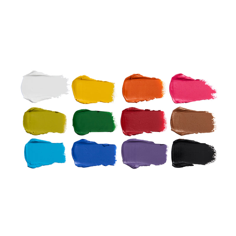 Swatches der 12 Cremefarben aus der SFX Face Paint Palette