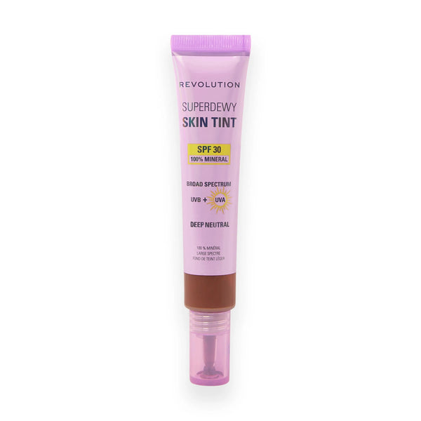 Revolution Superdewy SPF30 Skin Tint Deep Neutral, minerale foundation met SPF30