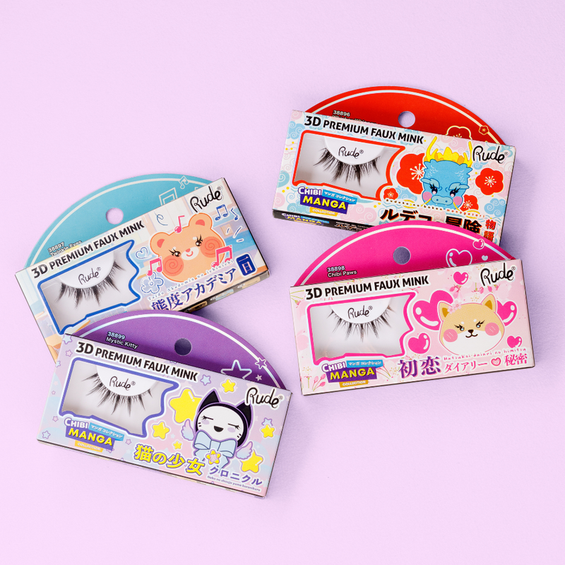 Rude Cosmetics Chibi Manga Collection 3D Faux Mink Lashes Whisker Whisper, faux mink wimpers, foto 3 van 5