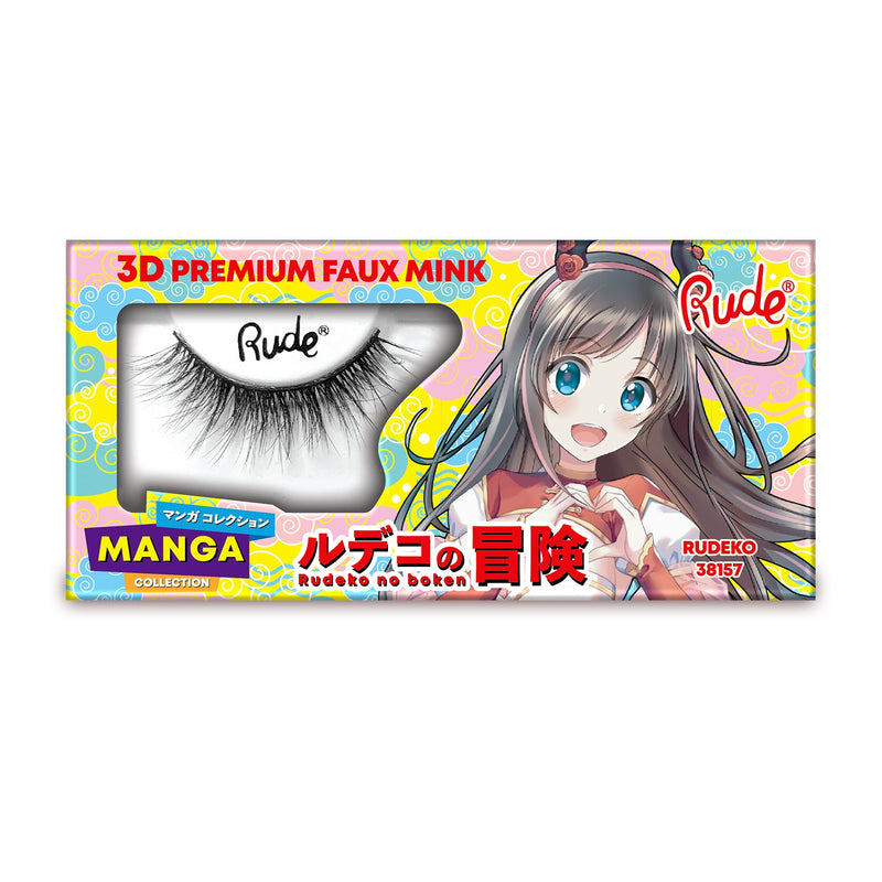 Rude Cosmetics Manga Collection 3D Faux Mink Lashes Rudeko, 3D faux mink wimpers