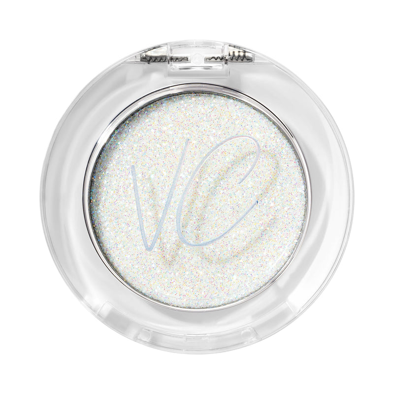 Vani Cosmetics Pressed Glitter Ethereal, koraalroze glitter oogschaduw met groene shift
