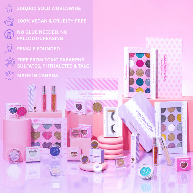 Vani Cosmetics Shimmer Pigment Euphoria, geelgouden losse oogschaduw met glitter, foto 6 van 7