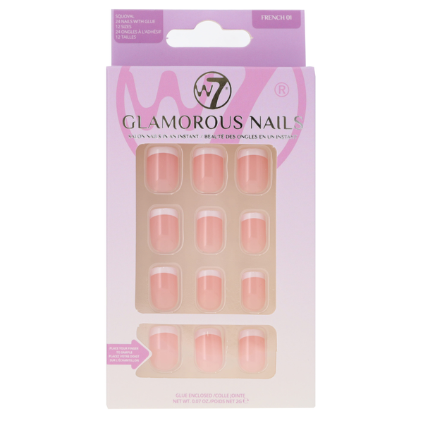 W7 Cosmetics Glamorous Press-On Nails French 01
