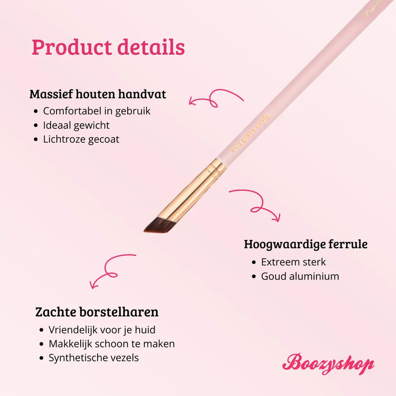 Boozyshop Soft Pink & Gold Square Angled Brow Brush