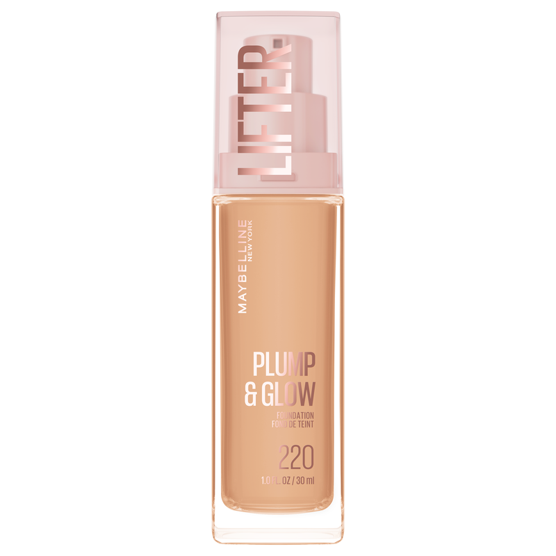 Maybelline Lifter Plump & Glow Foundation 220, plumping en glow foundation