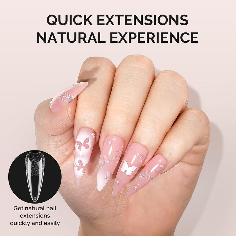 Full Cover Soft Gel Nail Tips Long Almond Stiletto 300pcs