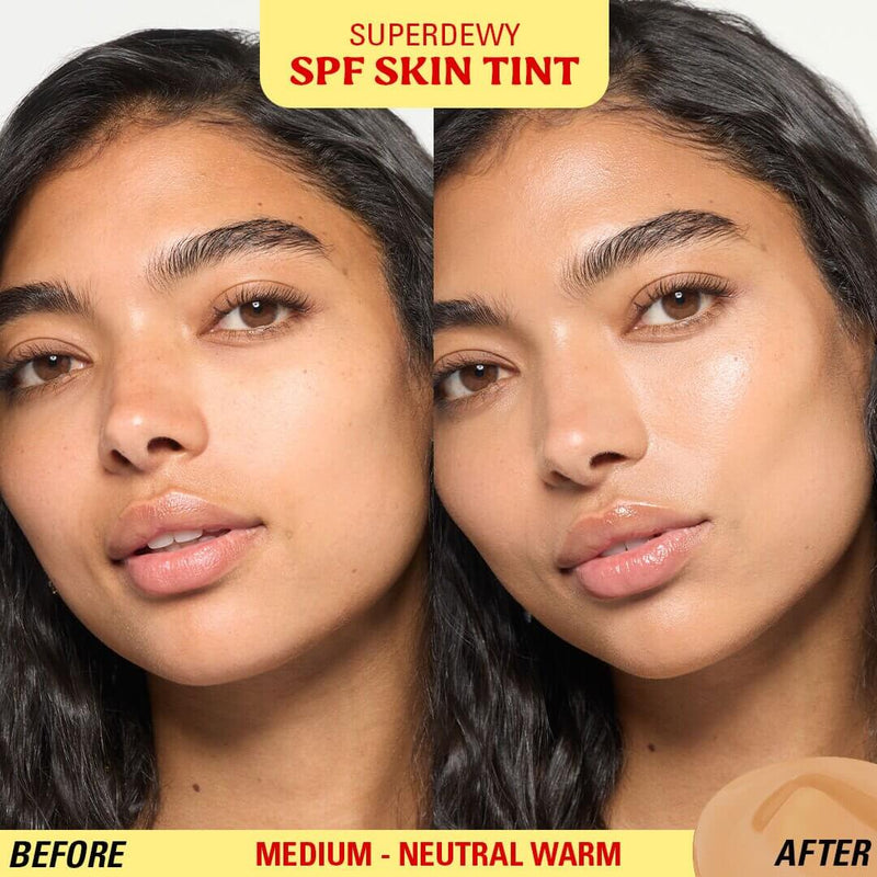 Revolution Superdewy SPF30 Skin Tint Medium Neutral Warm, lichtgewicht foundation met SPF30, foto 2 van 6