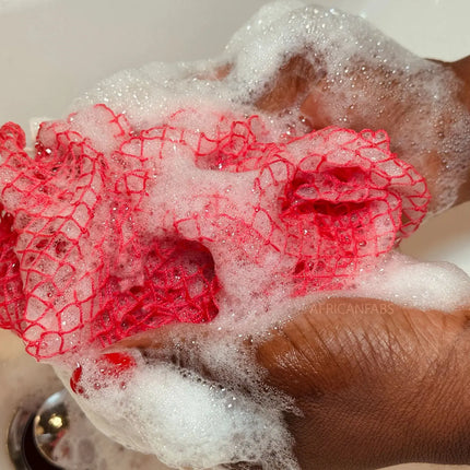 African Fabs African Net Sponge Sapo Orange