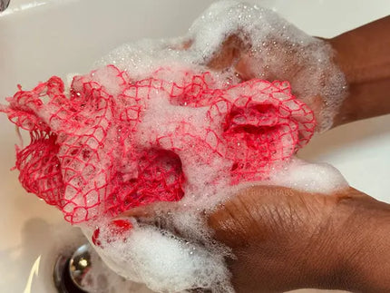 African Fabs African Net Sponge Sapo White