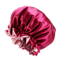 African Fabs Red Satin Hair Bonnet Reversable