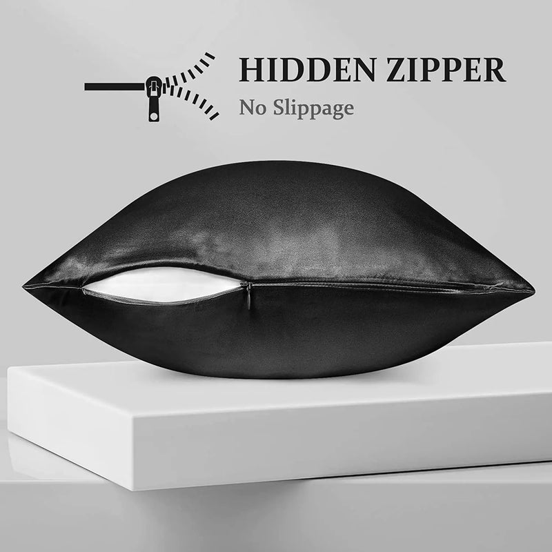 African Fabs Silky Satin Pillowcase Black