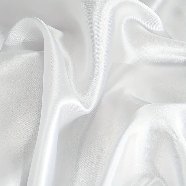 African Fabs Silky Satin Pillowcase White