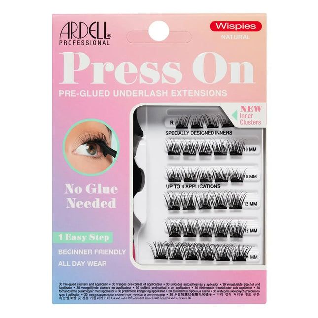 Ardell Press On Pre-glued Underlash Extensions Wispies Natural Starterskit