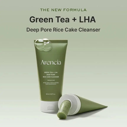 Arencia Green Tea + LHA Deep Pore Rice Cake Cleanser
