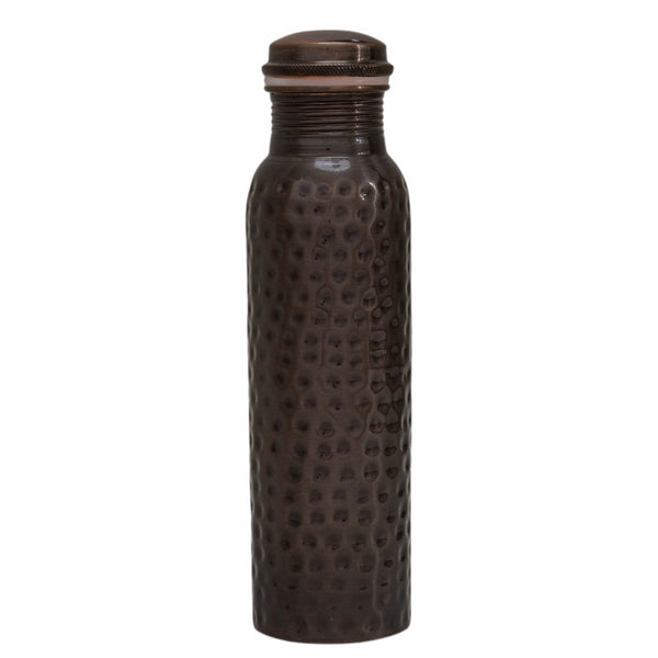 Ayurveda Specialist Pure Copper Water Bottle Hammered Antique, handgemaakte koperen waterfles