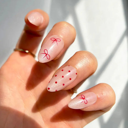 Bonmuz Press-On Nails Berry Bows