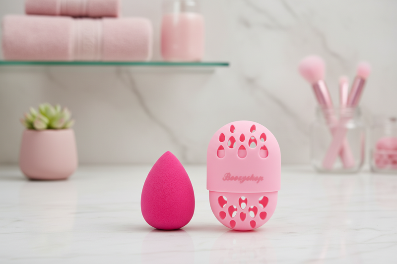 Boozyshop Makeup Sponge Hot Pink + Case Set