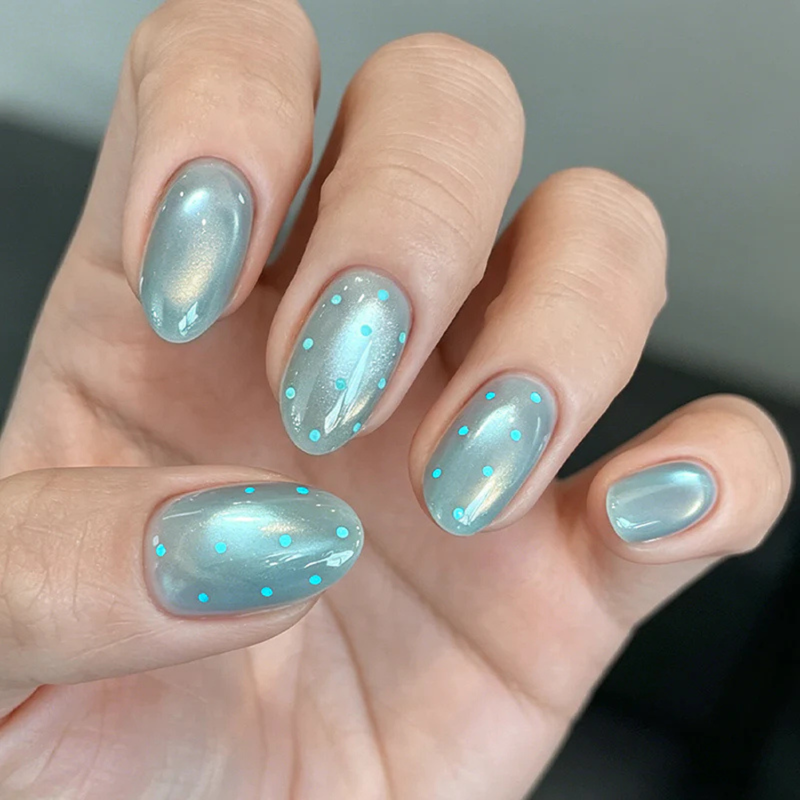 Born Pretty Glass Bead Cat Magnetic Gel MY553 Lake Blue
