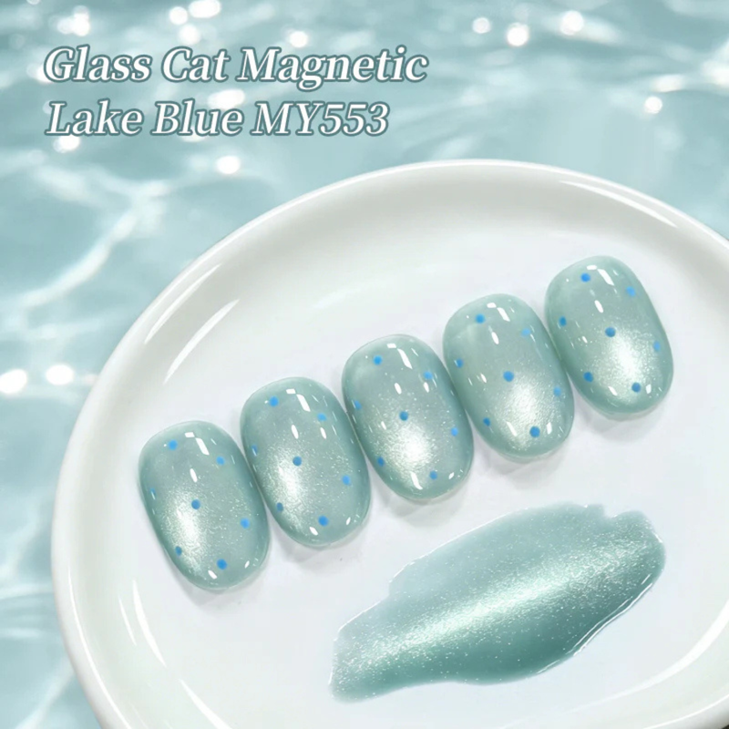 Born Pretty Glass Bead Cat Magnetic Gel MY553 Lake Blue