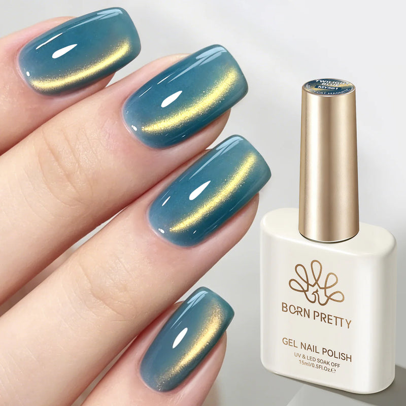 Born Pretty Golden Cat Magnetic Gel MY561 Twilight Blue 15ml