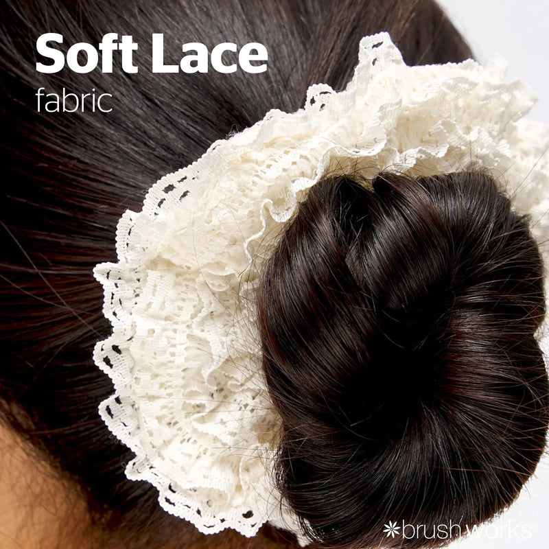 Brushworks Lace Scrunchies Black & White